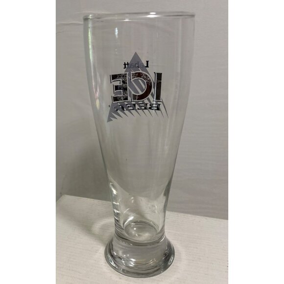 Labatt Ice Beer Glass Pilsner Style 9" Tall Clear Glass With Logo - Picture 3 of 6